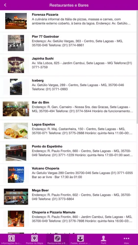 Captures d'écran de App Sete Lagoas