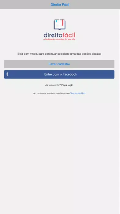 Capturas de tela do Direito Fácil