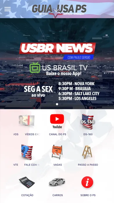 Capturas de tela do GUIA USA - PS