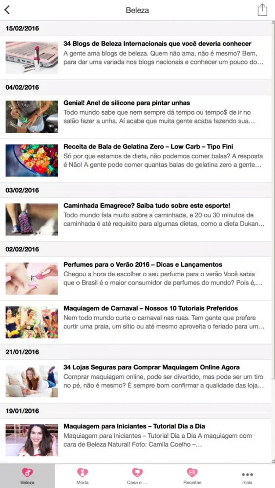 Ảnh chụp màn hình của Magazine Feminina - A revista digital da Mulher Brasileira!