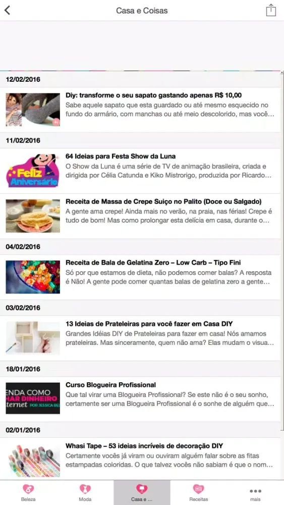 Ảnh chụp màn hình của Magazine Feminina - A revista digital da Mulher Brasileira!