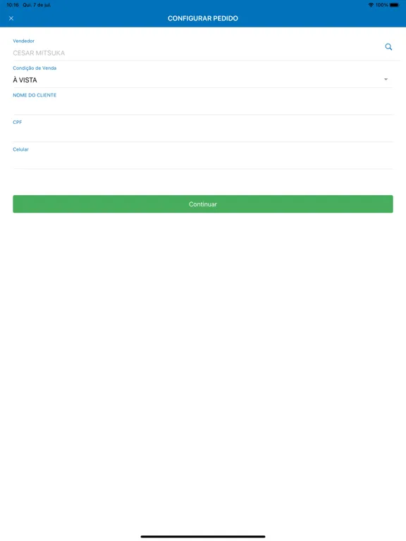 ภาพหน้าจอของ SysEmp Pedidos iPad 