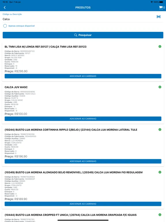 ภาพหน้าจอของ SysEmp Pedidos iPad 