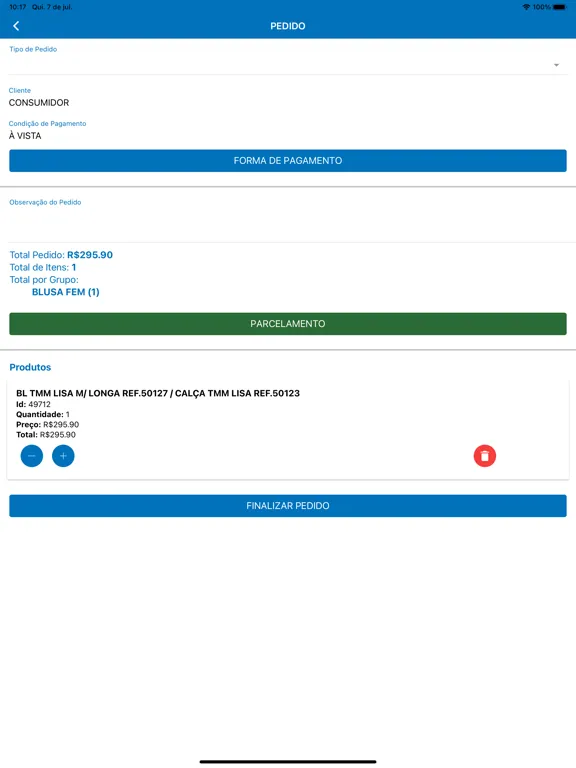 ภาพหน้าจอของ SysEmp Pedidos iPad 