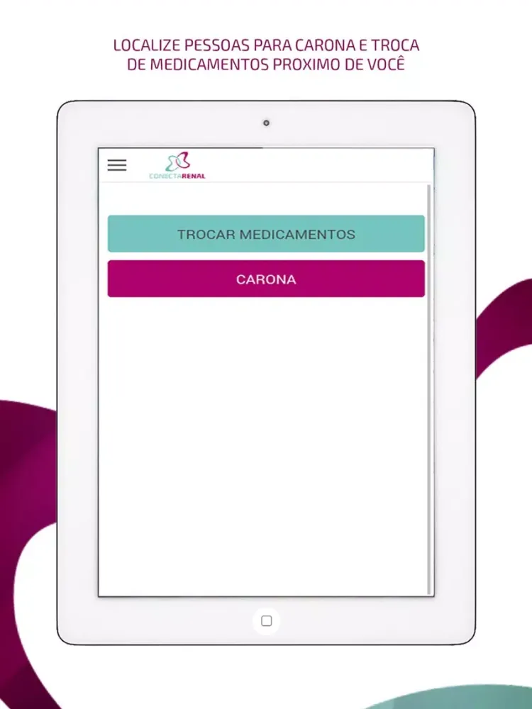 Tangkapan layar Conecta Renal iPad 
