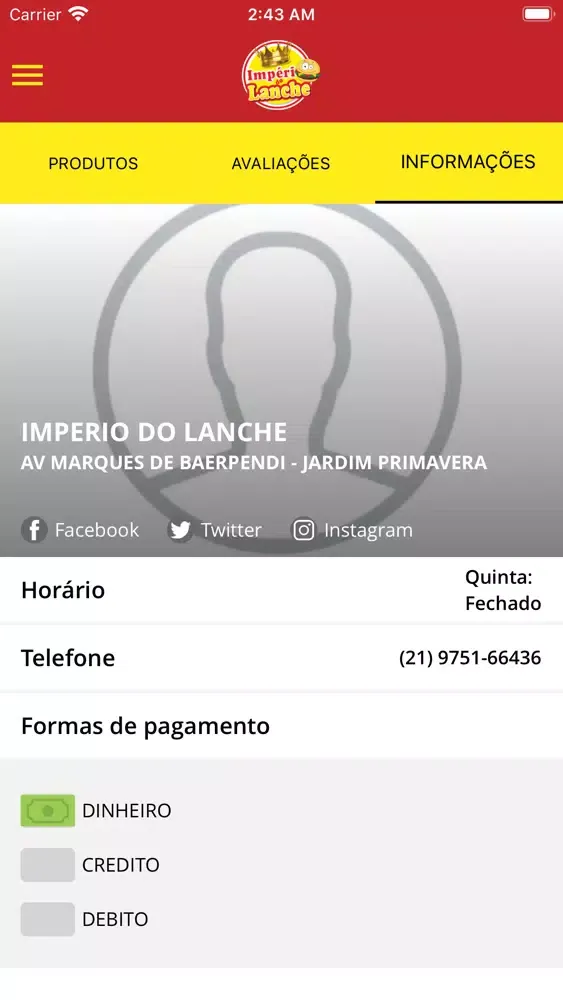 Zrzuty ekranu Império do Lanche