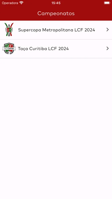 Capturas de tela do LCF - Liga Curitibana