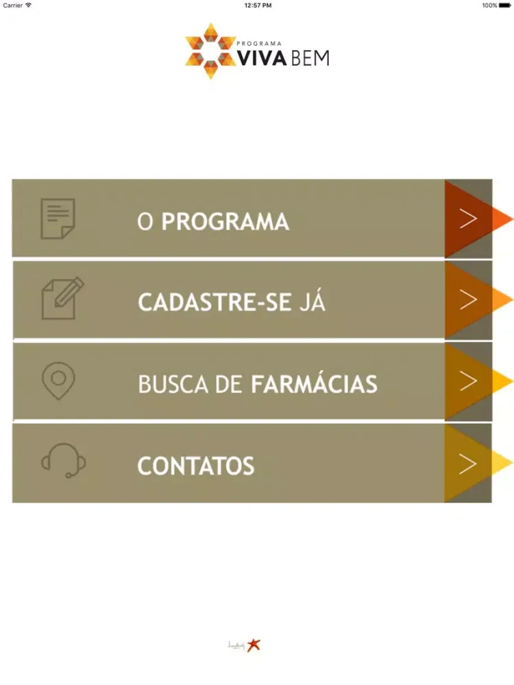 Capturas de tela do Programa Viva Bem iPad 