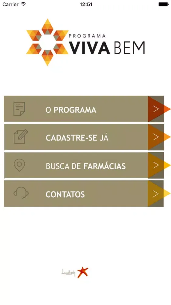 Capturas de tela do Programa Viva Bem