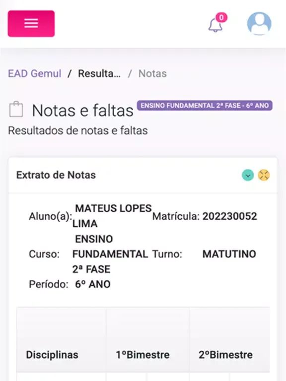 Portal Aluno Aparecida/GEMUL iPad  Screenshots