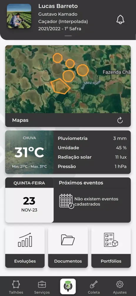 Capturas de tela do Geotech