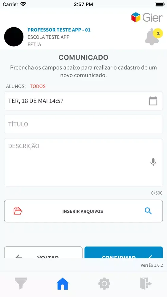 Tangkapan skrin GIER Educador - Aracaju