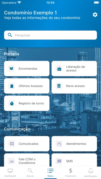 Capturas de tela do Grupo Invest