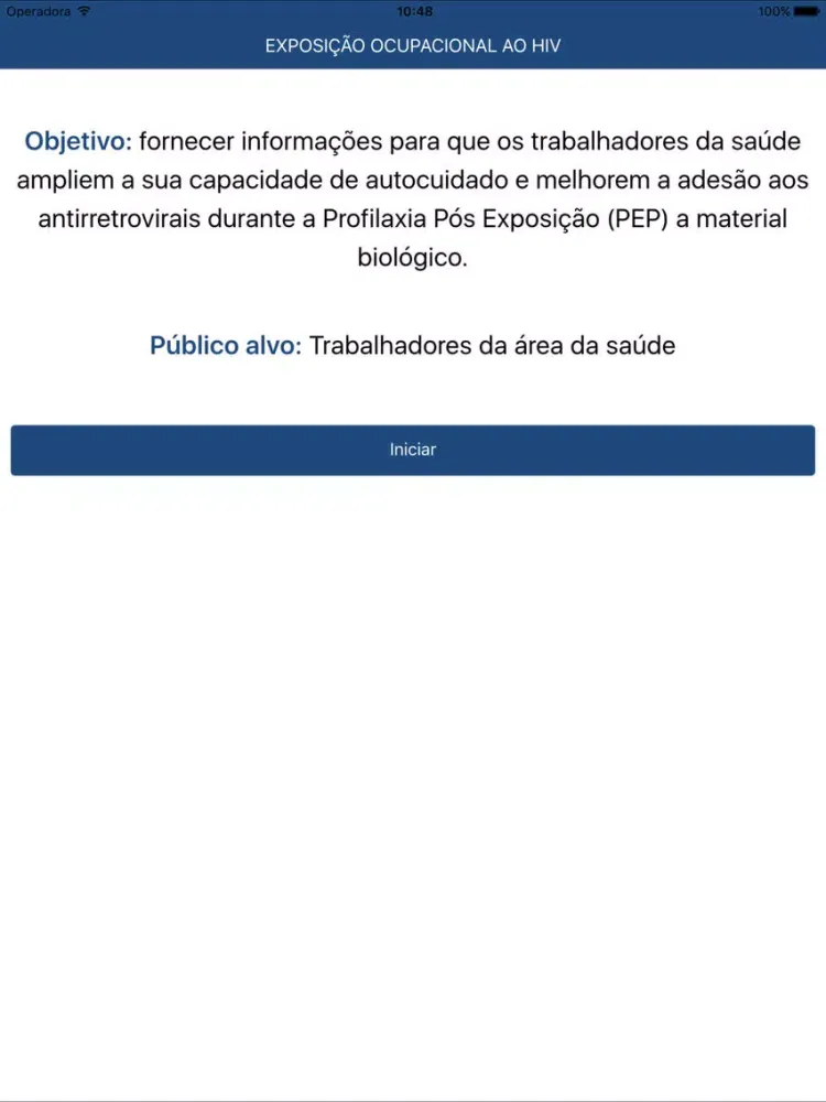 Screenshot di EoHIV iPad 