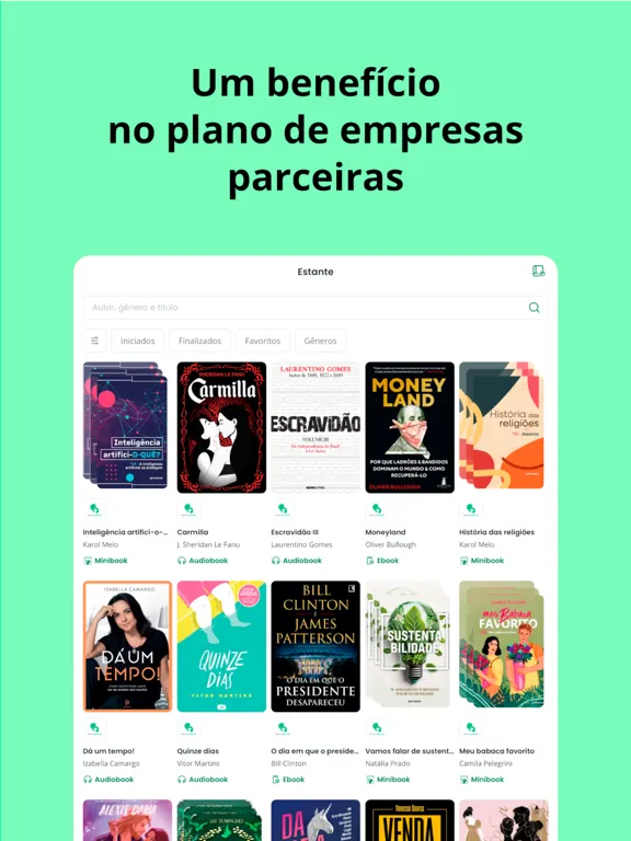 Skeelo: Livros e Audiobooks iPad  Screenshots