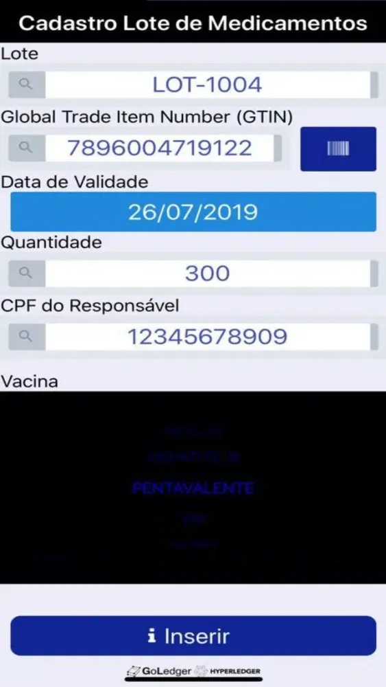 Medicamento Lote Blockchain应用截图