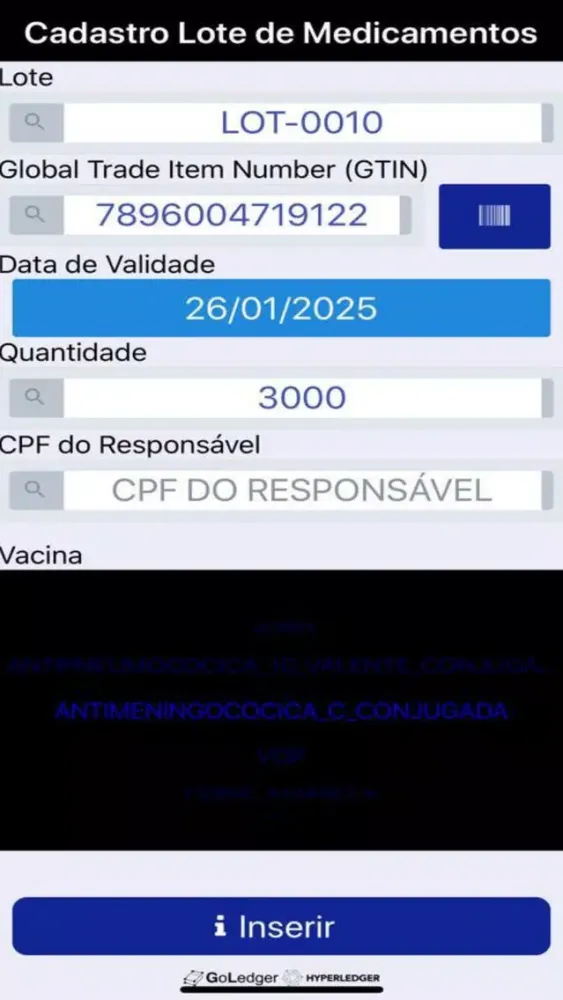 Medicamento Lote Blockchain应用截图
