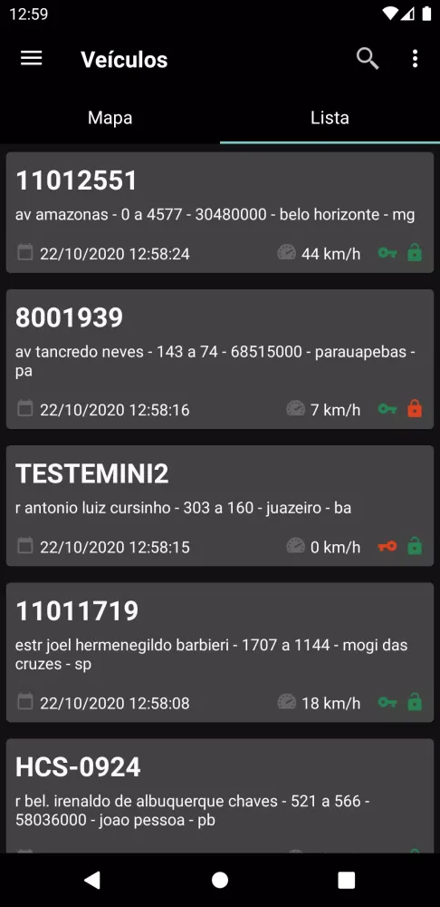 Rastreamento Veicular Screenshots