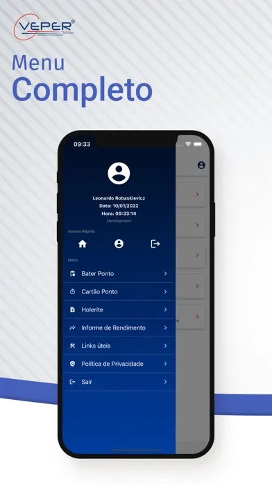 Capturas de tela do Veper Colaboradores
