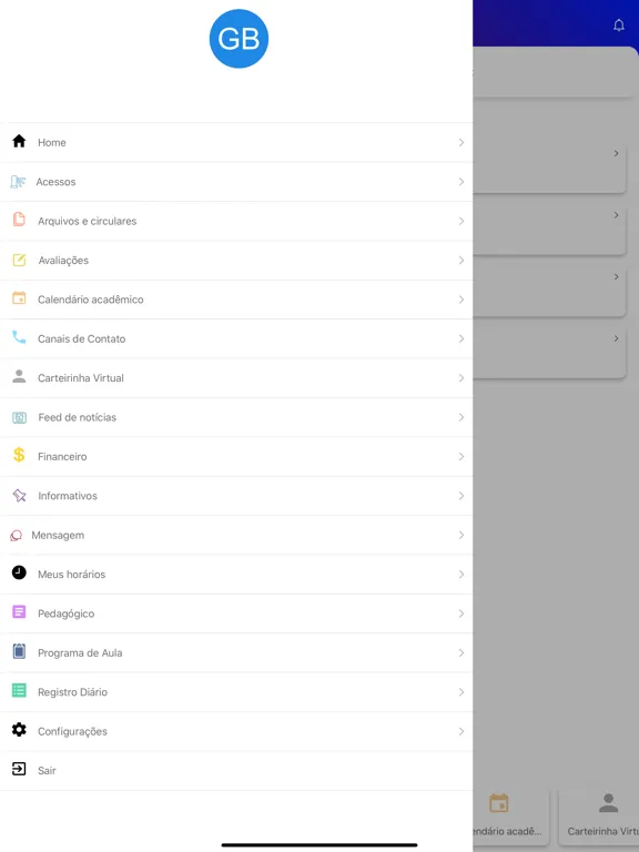 Tangkapan layar Colégio Batista Getsêmani iPad 