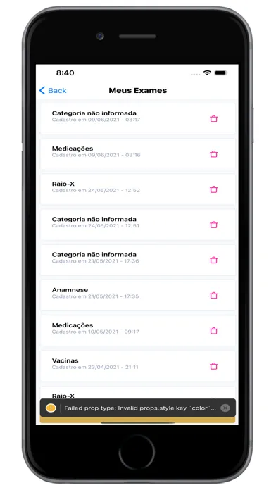 Capturas de tela do MHealth
