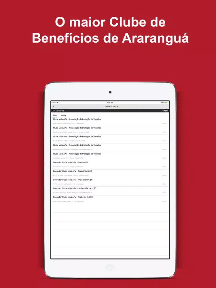 Capturas de tela do Clube Mais APV iPad 