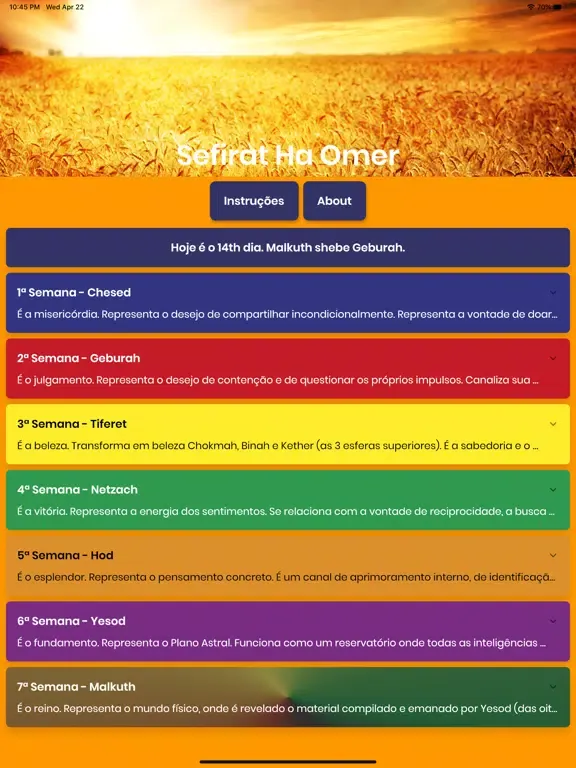 Captures d'écran de Sefirah Ha Ômer iPad 