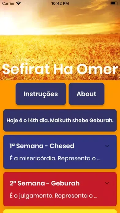 Captures d'écran de Sefirah Ha Ômer