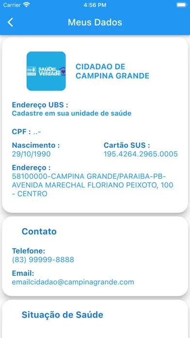Captures d'écran de Campina Saúde de verdade