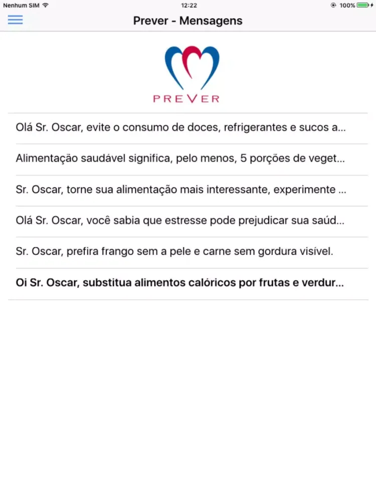 ภาพหน้าจอของ Prever Mensagens iPad 
