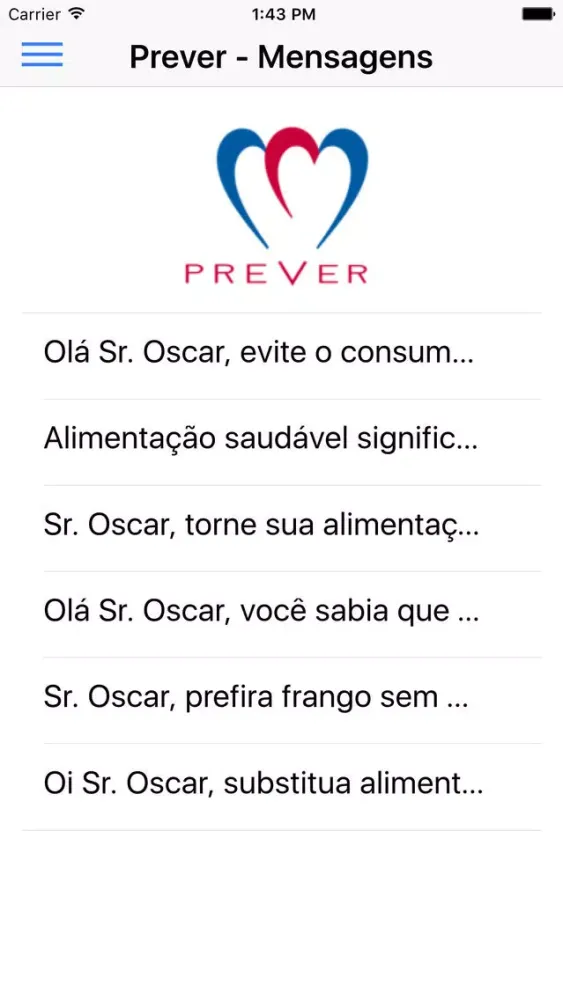 ภาพหน้าจอของ Prever Mensagens