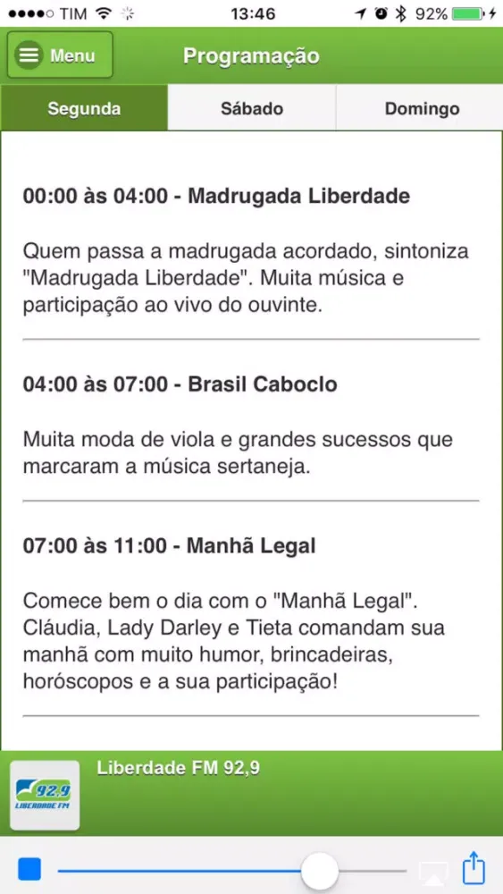 Rádio Liberdade FM 92,9 - MG سکرین شاٹس