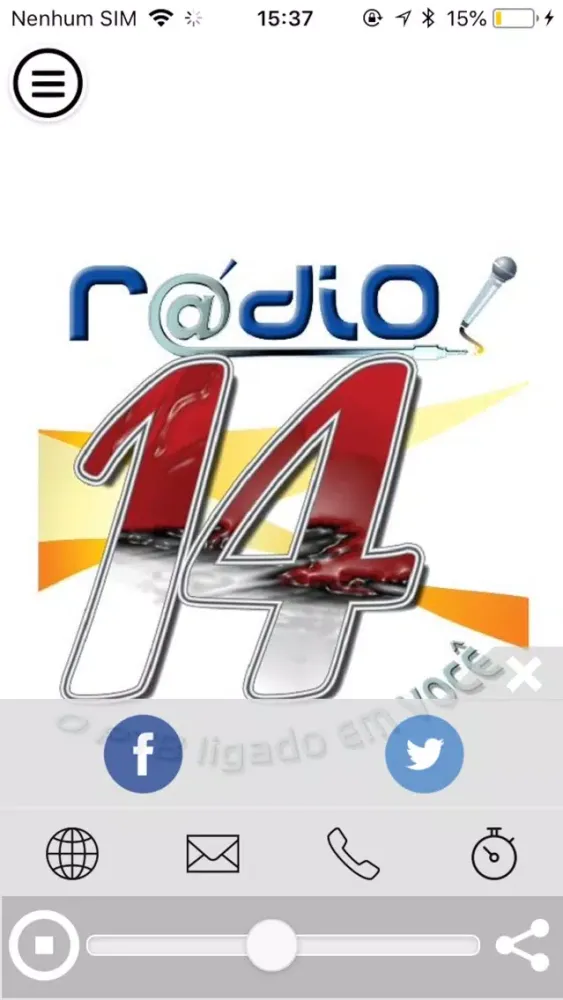 Capturas de tela do RÁDIO 14