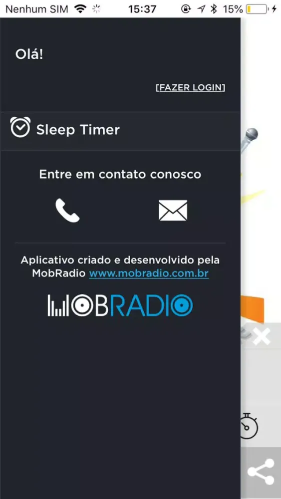 Capturas de tela do RÁDIO 14