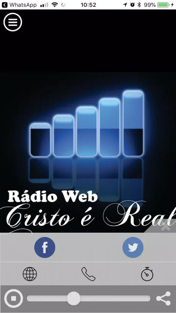 Capturas de tela do Rádio Web Cristo é Real