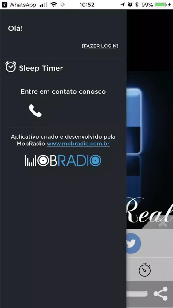 Capturas de tela do Rádio Web Cristo é Real
