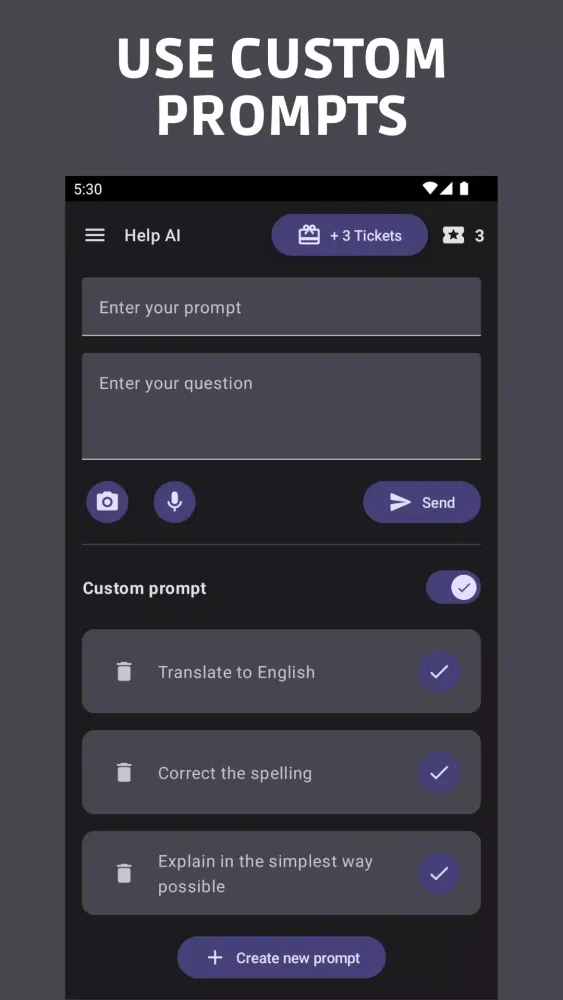 Screenshot di Help AI