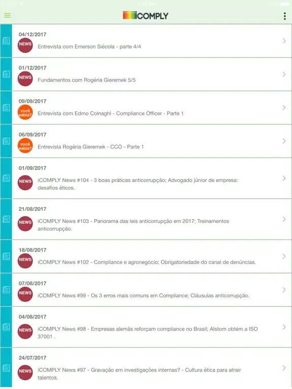 IComply iPad  Screenshots