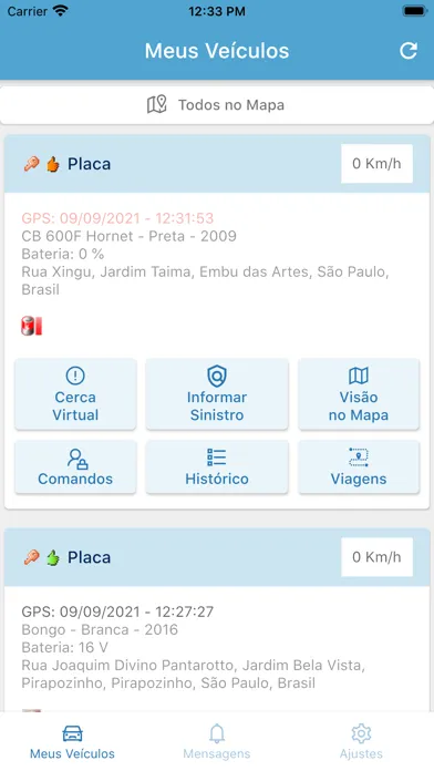 Zrzuty ekranu Appinfo Rastreamento