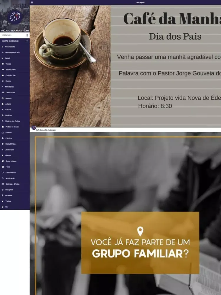 Tangkapan skrin Projeto Vida Nova Vilar iPad 