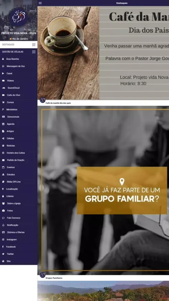 Tangkapan skrin Projeto Vida Nova Vilar