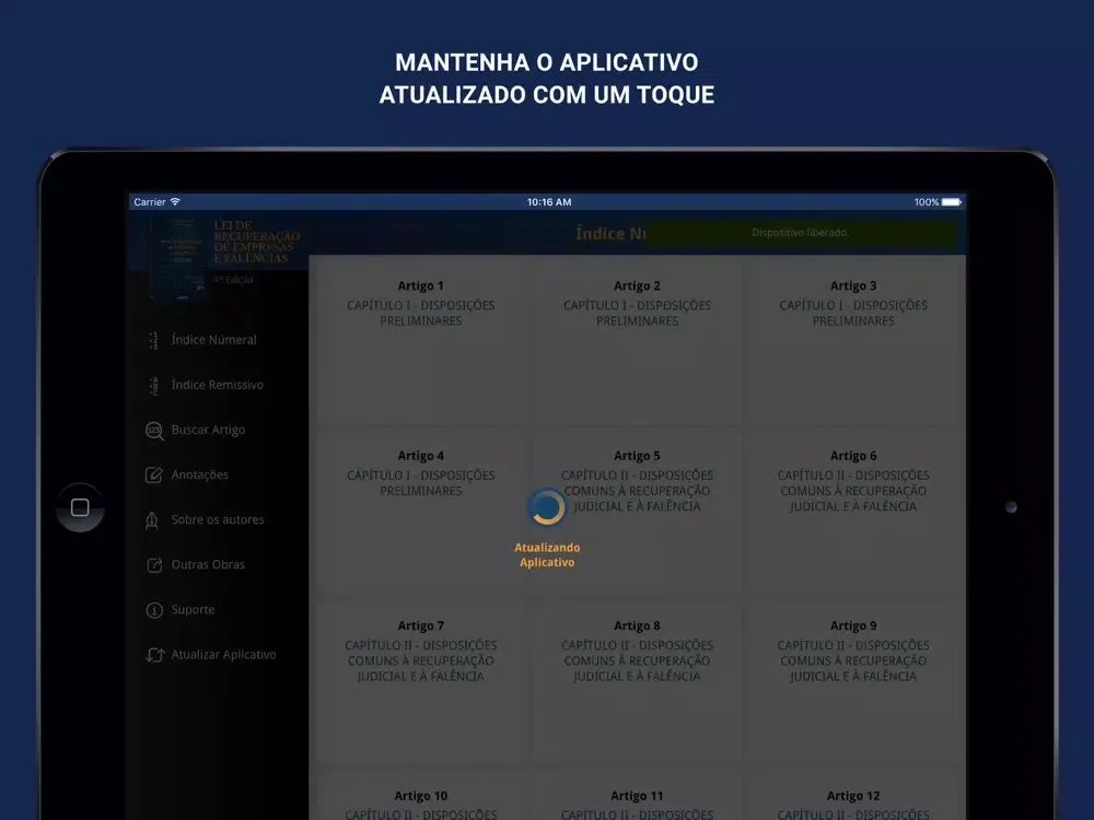 Capturas de tela do Lei de Falência iPad 