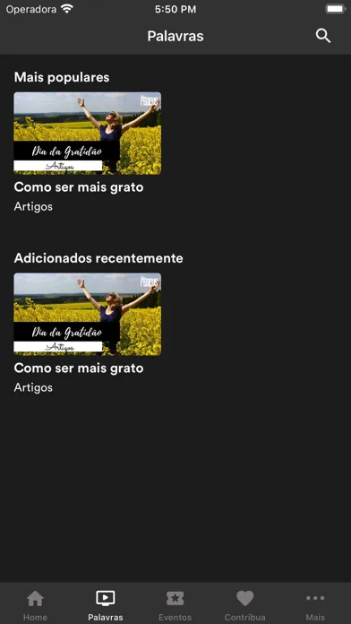 Capturas de tela do IEQ Fé em Deus