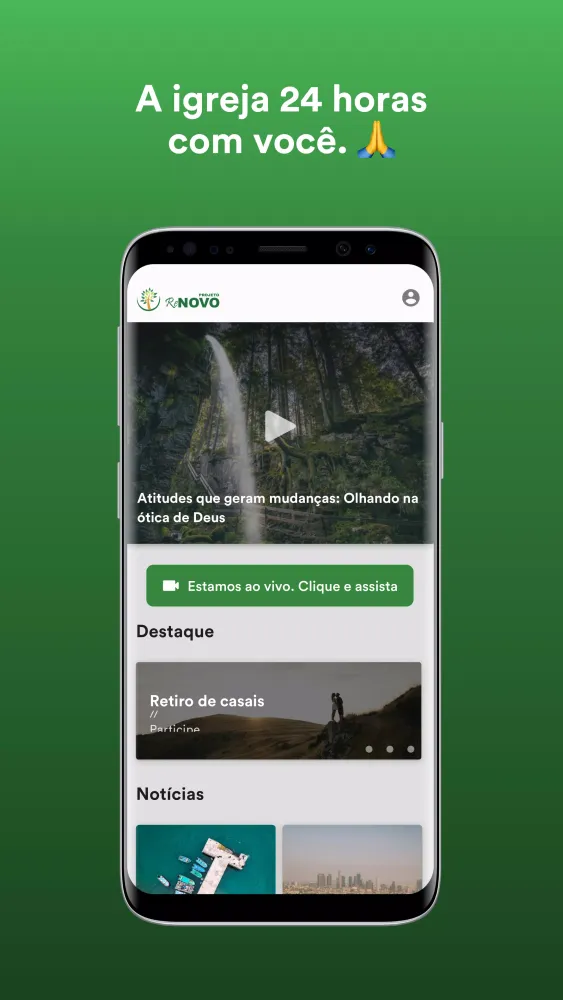 Capturas de tela do Projeto Renovo