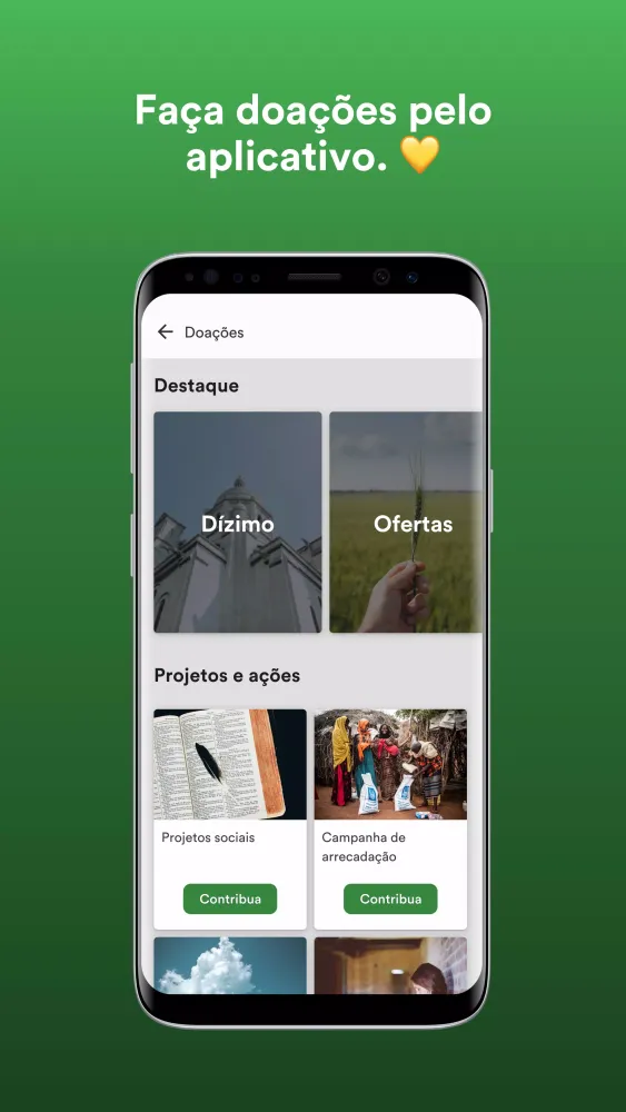 Capturas de tela do Projeto Renovo