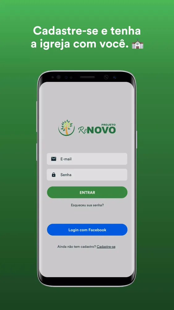 Capturas de tela do Projeto Renovo