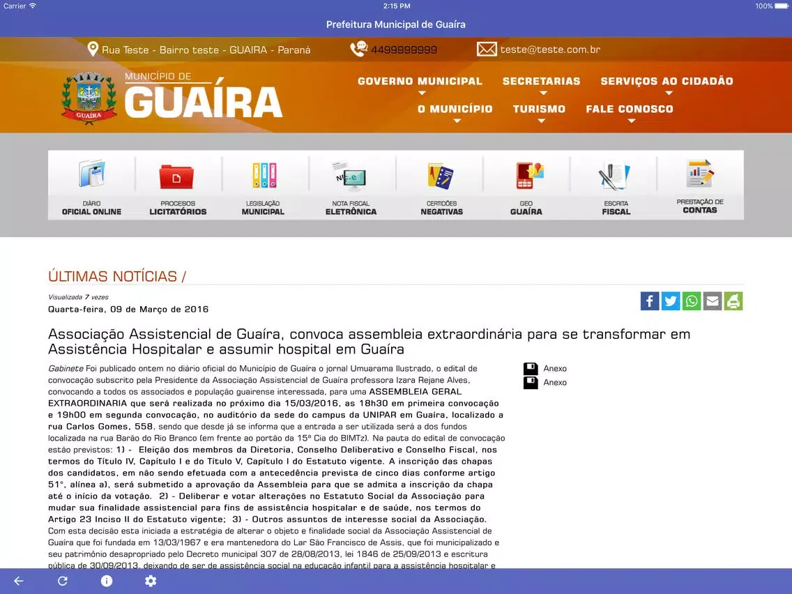 Captures d'écran de Guaíra Web iPad 