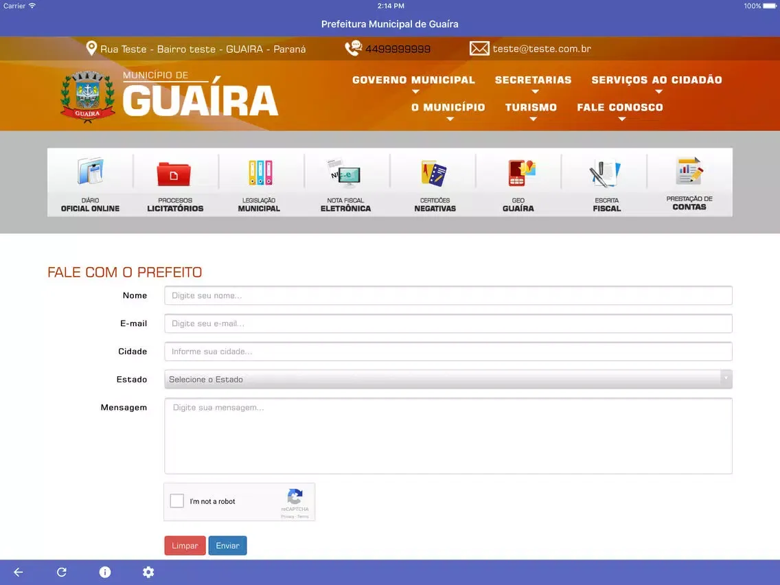 Captures d'écran de Guaíra Web iPad 