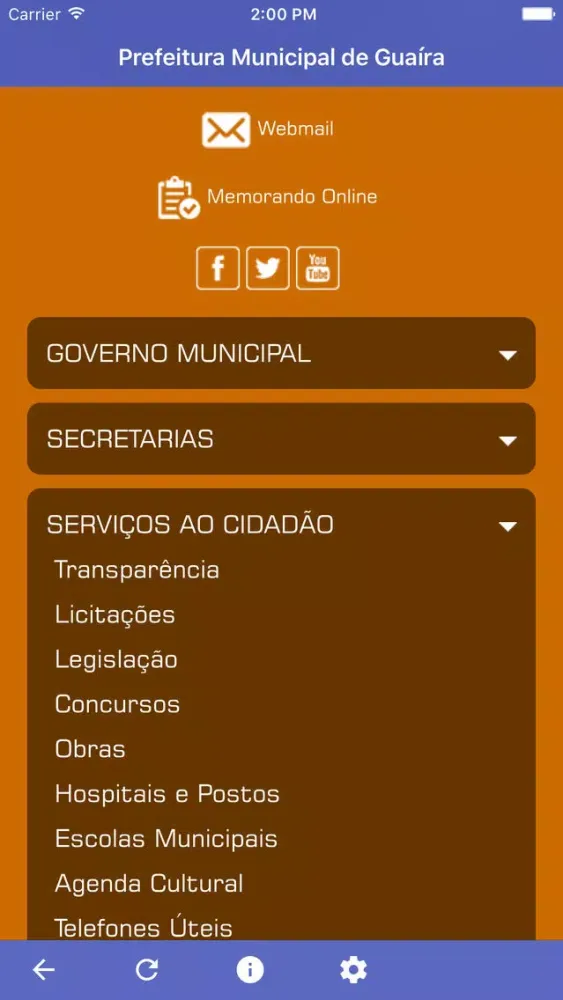 Captures d'écran de Guaíra Web