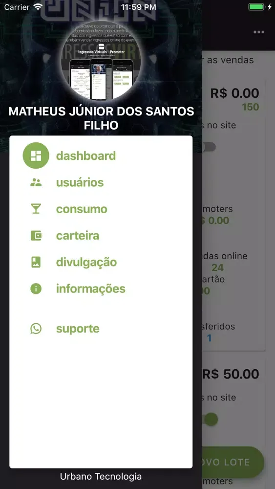 Ingressos Virtuais - Produção スクリーンショット